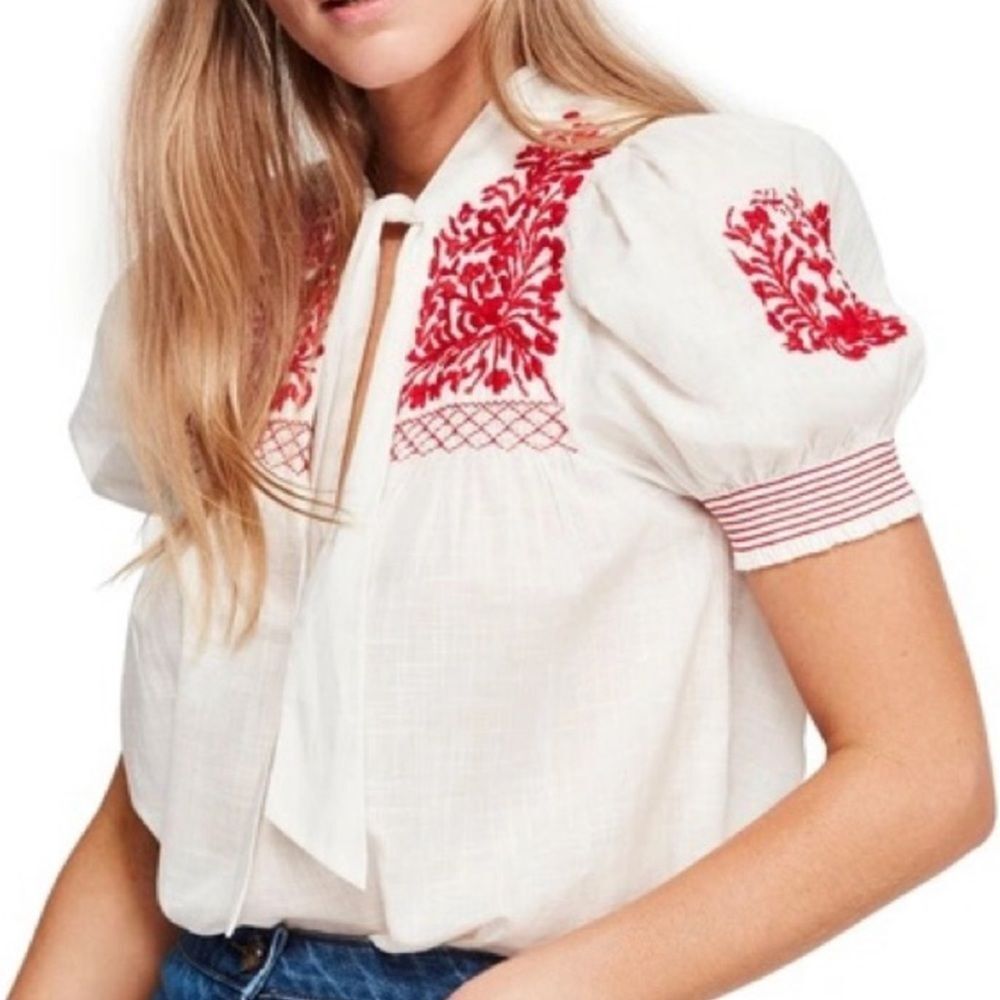 Free people boho embroidered dreaming about you top women’s size‎ S